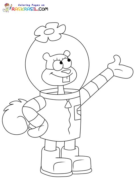 Dibujos de Arenita Mejillas (Sandy Cheeks) para。